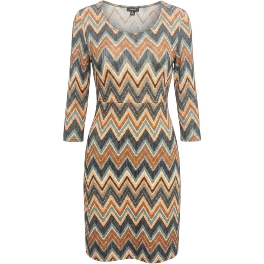 TACERA Women's Chevron Print Long Sleeve Dress Size S